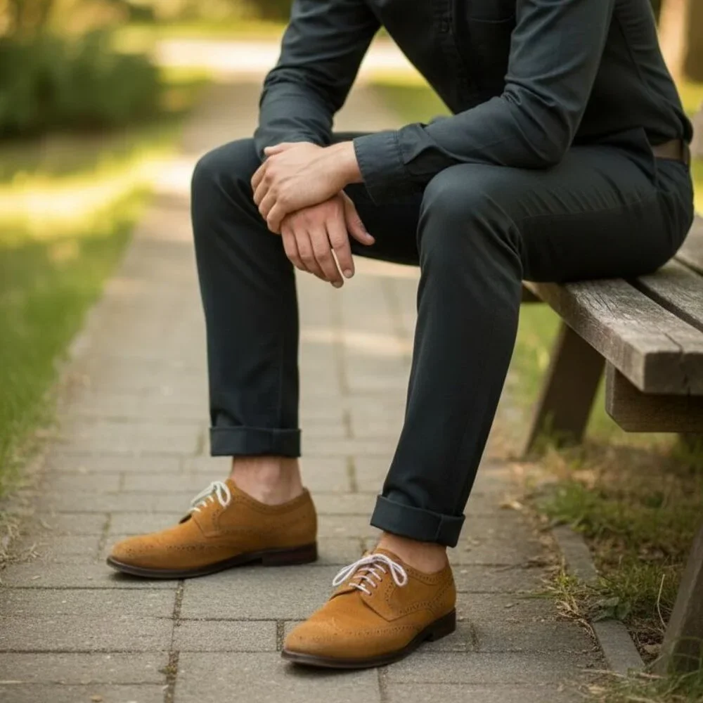 Zara Suede Derby Shoes with Contrast Laces size 43 (A2)